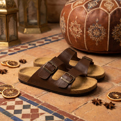 Atlas — Brown Leather Double-Strap Sandal