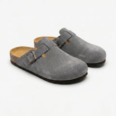 Kasbah — Pearl Grey Suede Mule