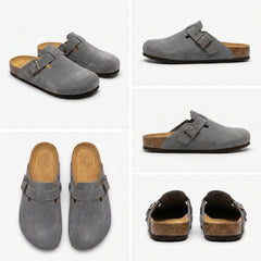 Kasbah — Pearl Grey Suede Mule