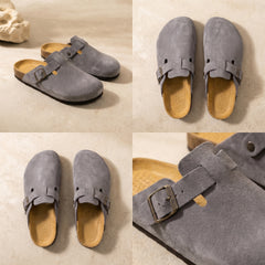 Kasbah — Pearl Grey Suede Mule